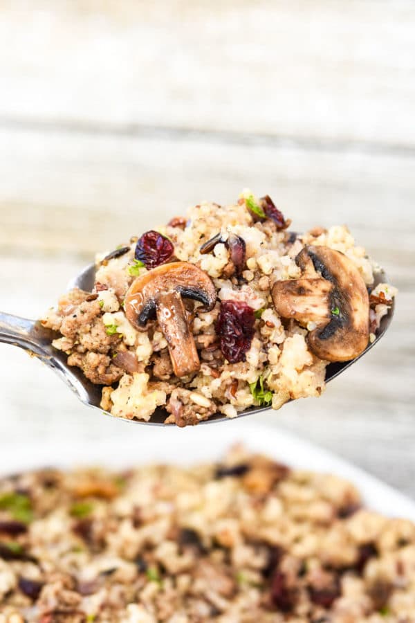 Quinoa Cranberry Holiday Stuffing {No Bread!} Meal Plan Addict