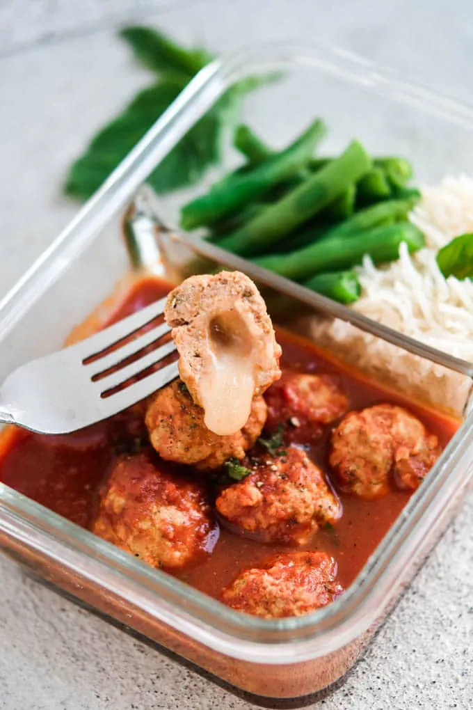 Meal Prep Instant Pot Italian Stuffed Meatballs