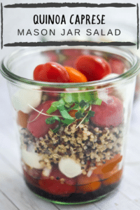 Quinoa Caprese Mason Jar Salad