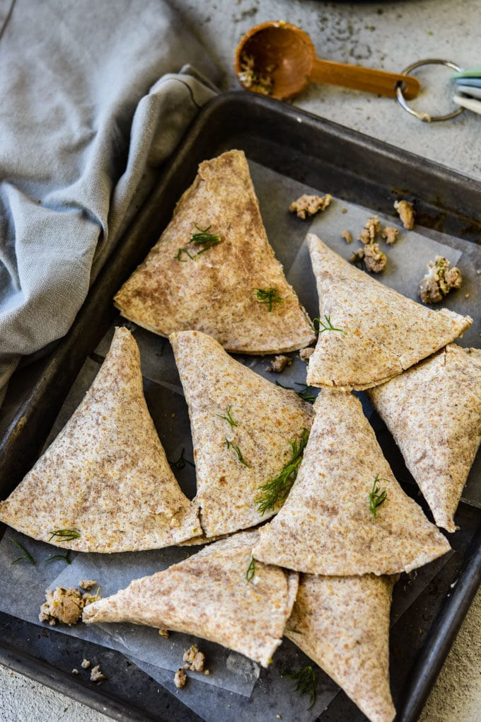 Air Fryer Crispy Greek Chicken Pockets