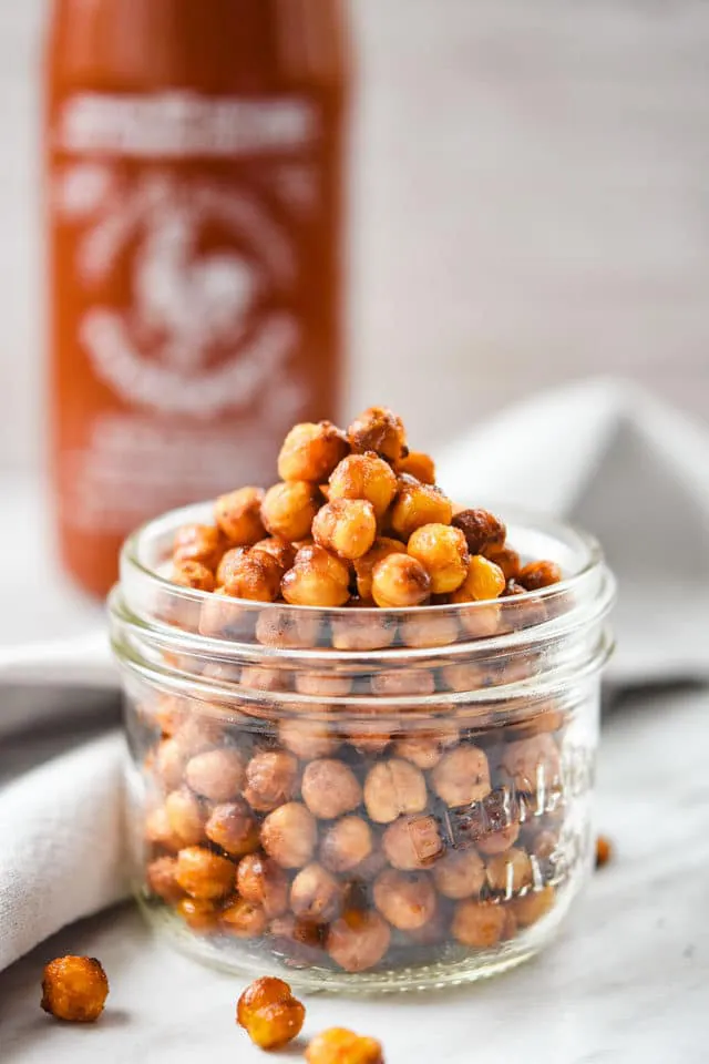 Honey Sriracha Air Fried Chickpeas Hero