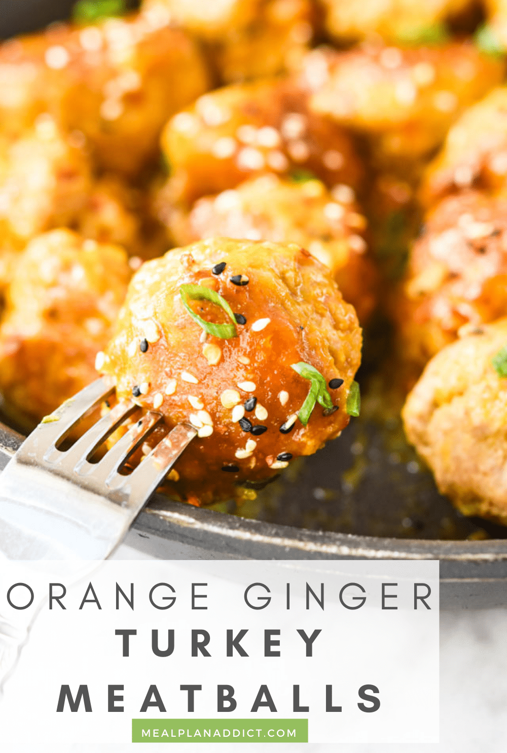 Orange ginger meatball pin for Pinterest