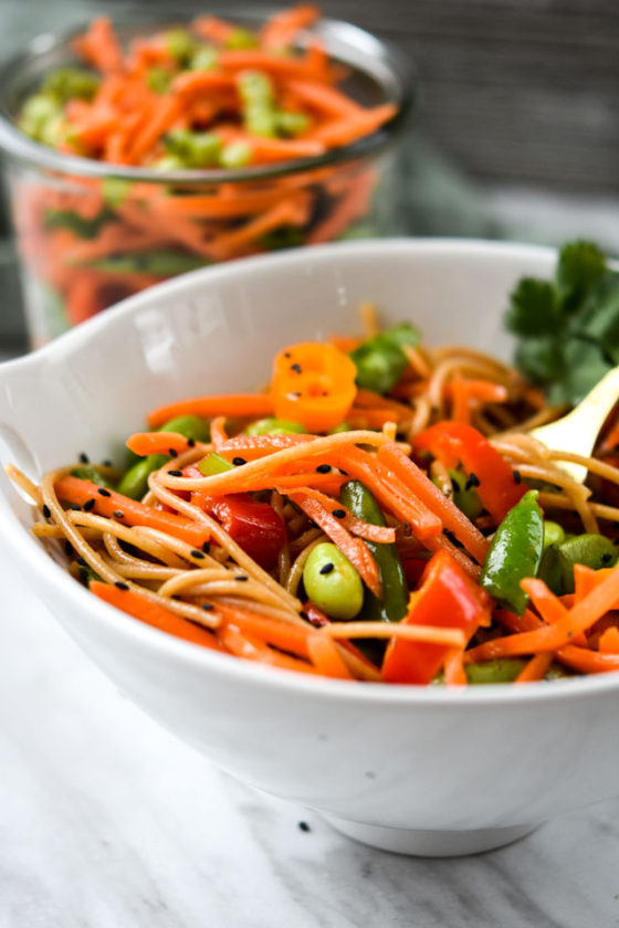 Veggie Loaded Asian Noodle Jar Salad {Make Ahead} Meal Plan Addict