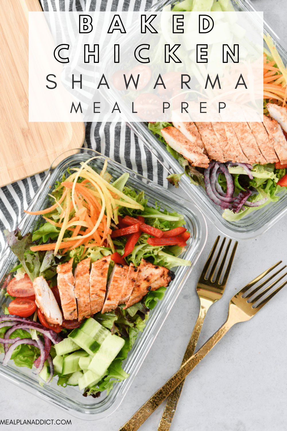 Baked Chicken Shawarma Meal Prep - Meal Plan Addict