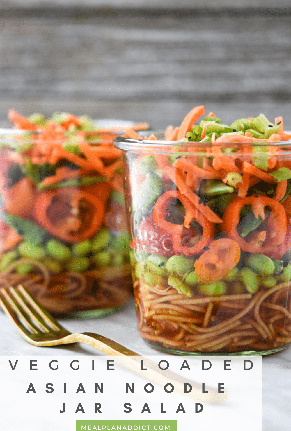 Asian noodle jar salad pin for Pinterest