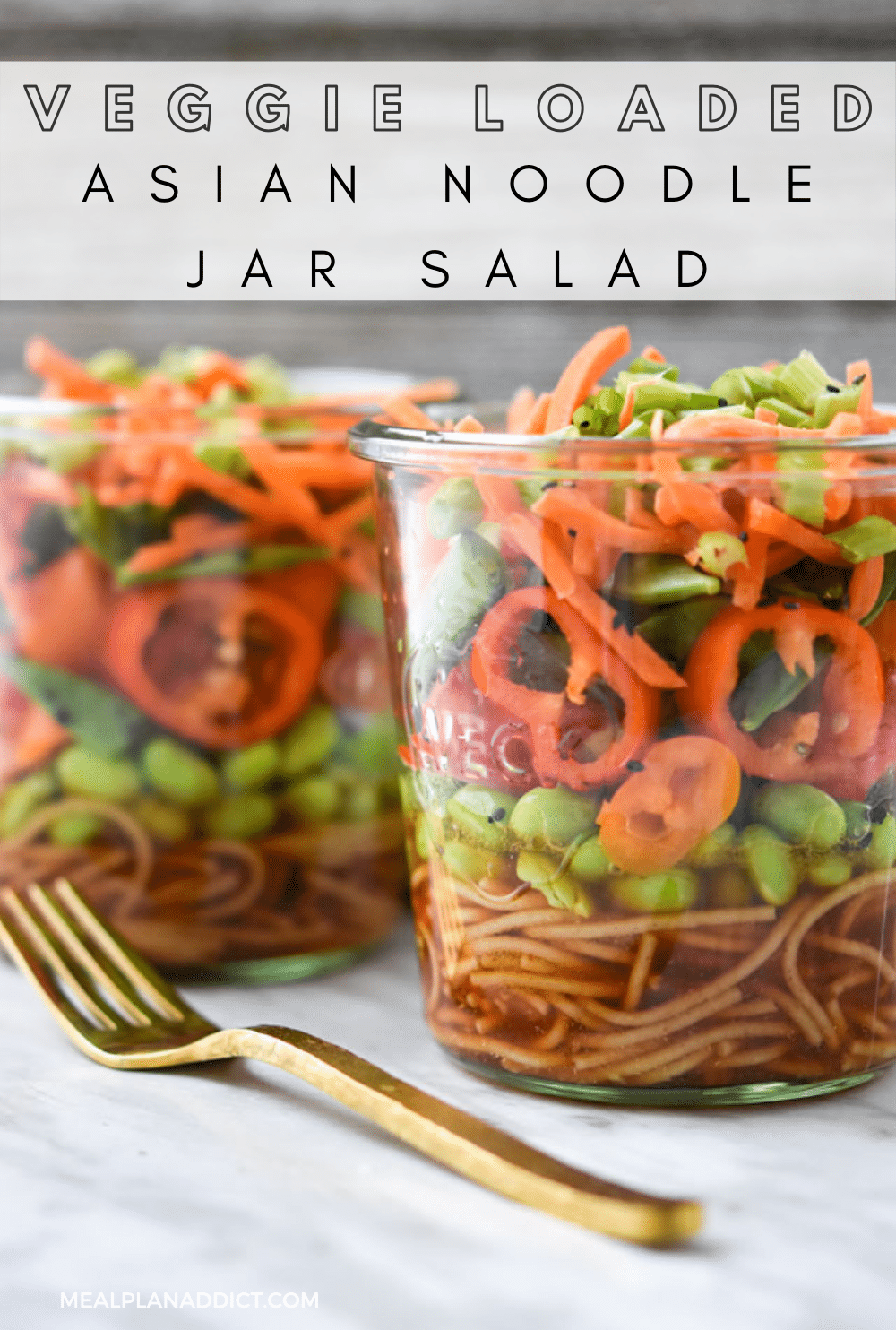 Asian noodle jar salad pin for Pinterest
