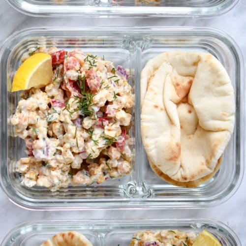 Greek Chickpea Salad Pita Meal Prep Meal Plan Addict