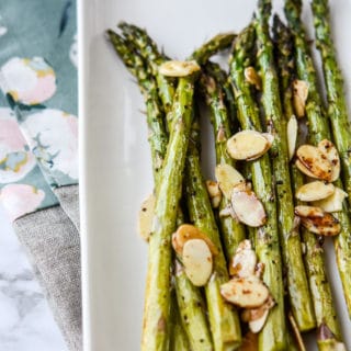 Air Fryer Balsamic Asparagus with Sliced Almonds