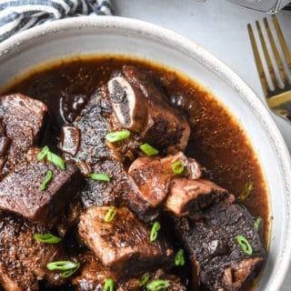 instant pot short ribs with instant pot and fork