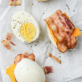 low carb bacon and eggers flat lay