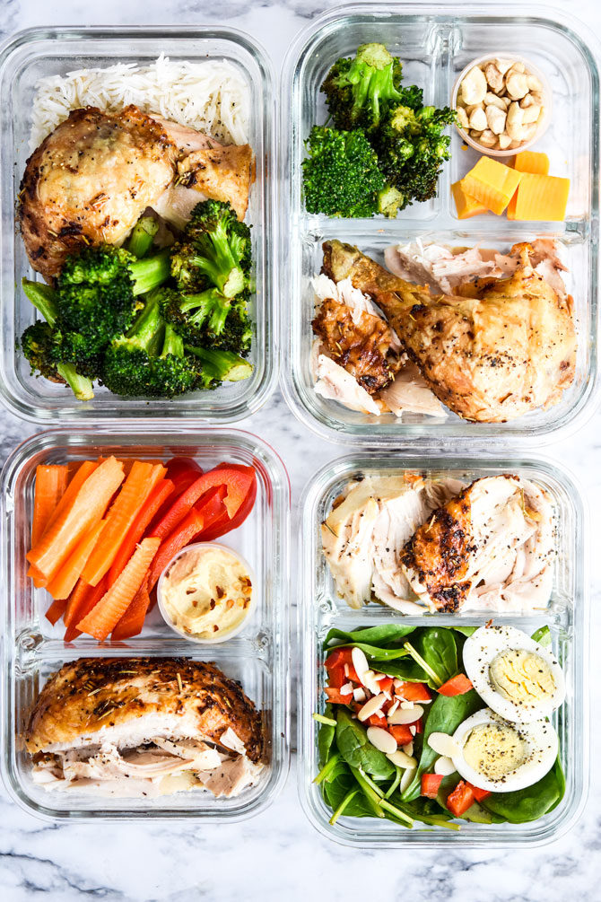 1 Rotisserie Chicken, 4 Meal Prep Lunches-3