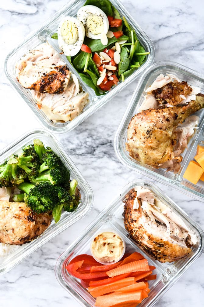 1 Rotisserie Chicken, 4 Meal Prep Lunches-6