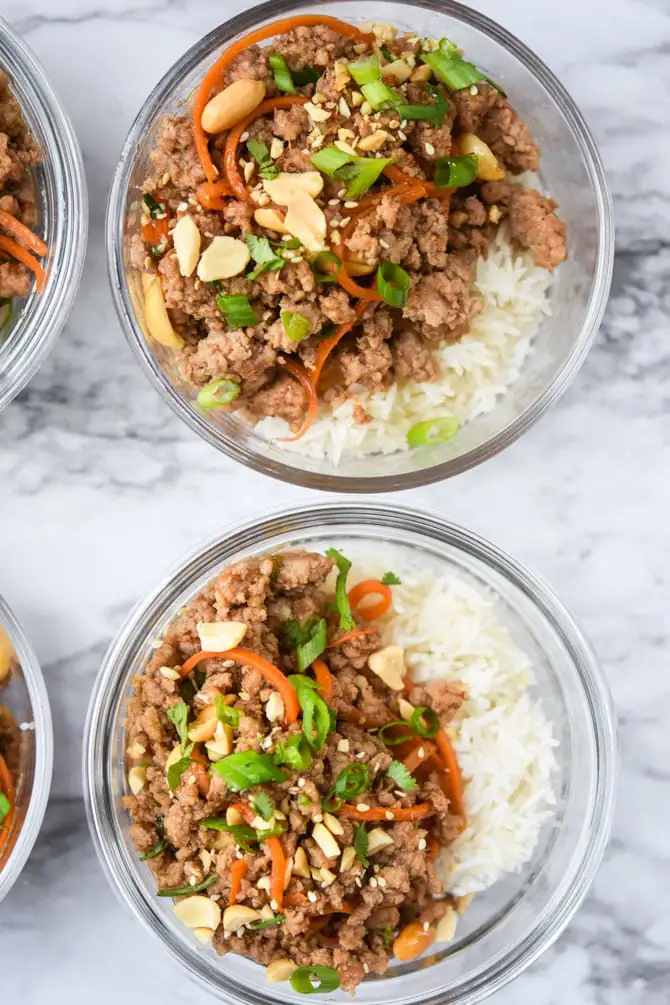 Sriracha Hoisin Ground Pork Bowls