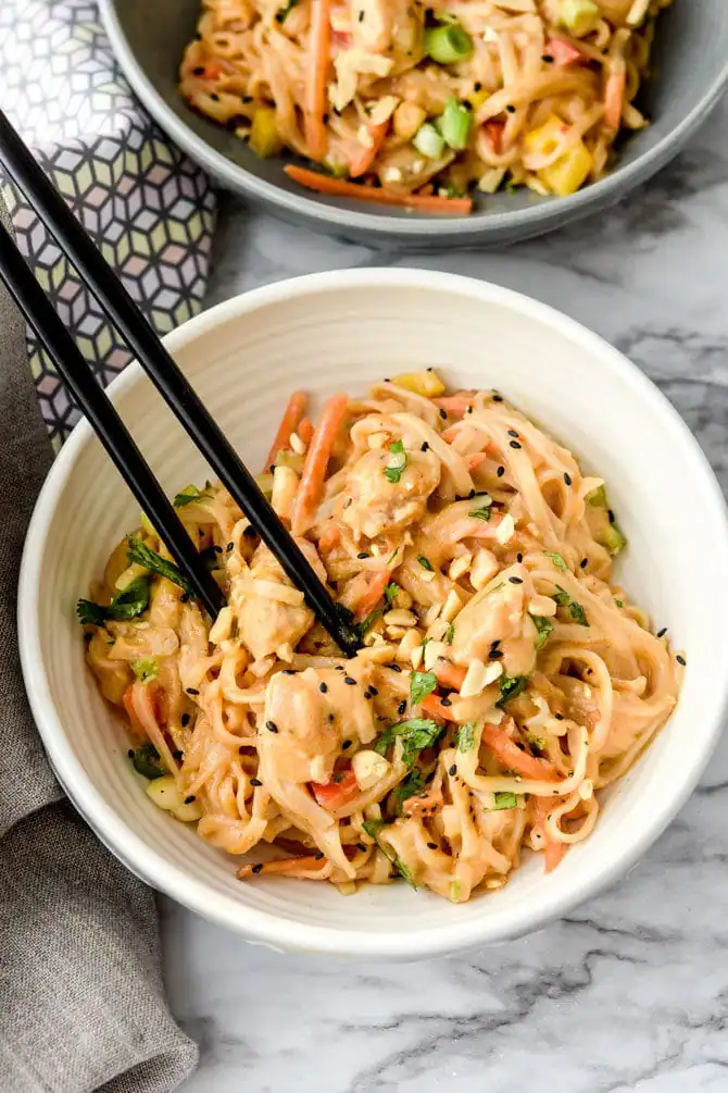 Instant Pot Sticky Garlic Peanut Noodles with Chicken-3