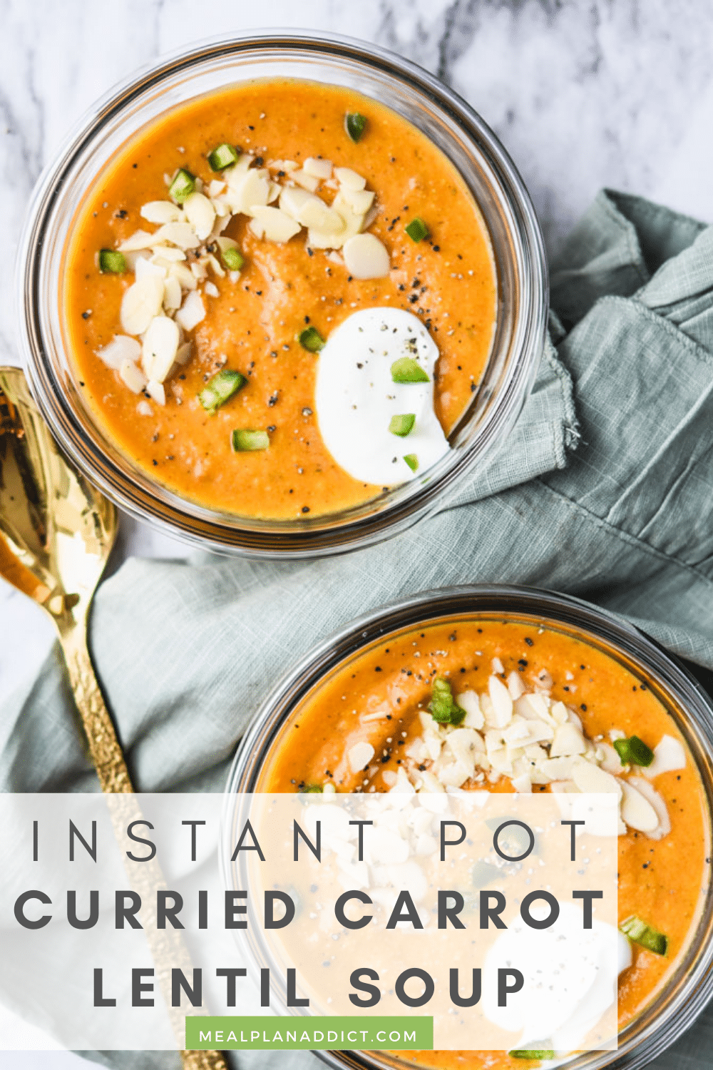 Instant Pot Curried Carrot Lentil Soup {Freezer Friendly} - Meal Plan ...