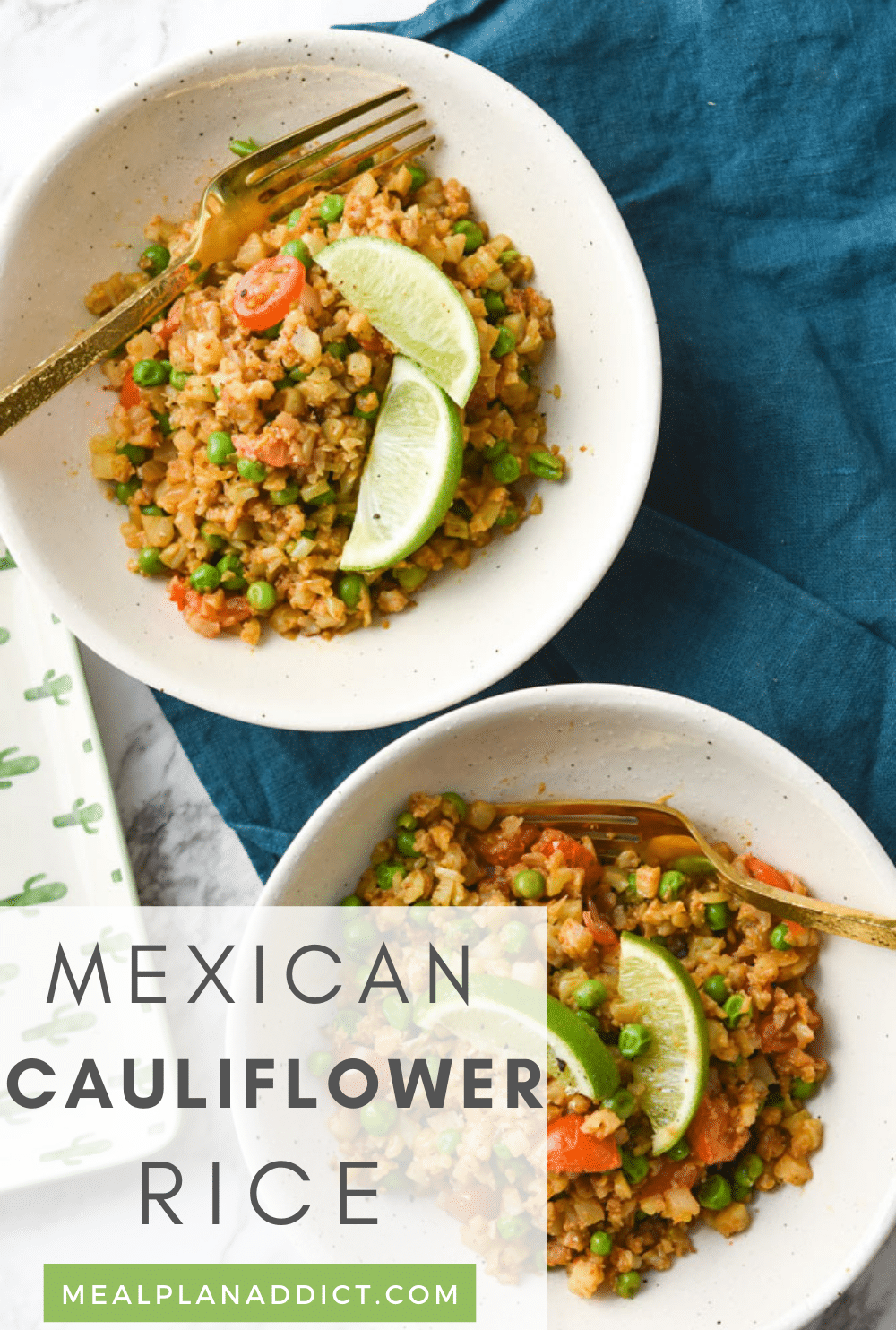 Cauliflower rice pin for Pinterest