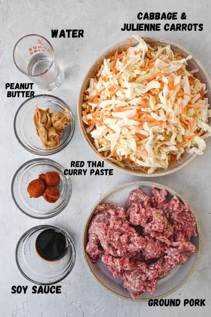 spicy peanut ground pork bowl ingredients