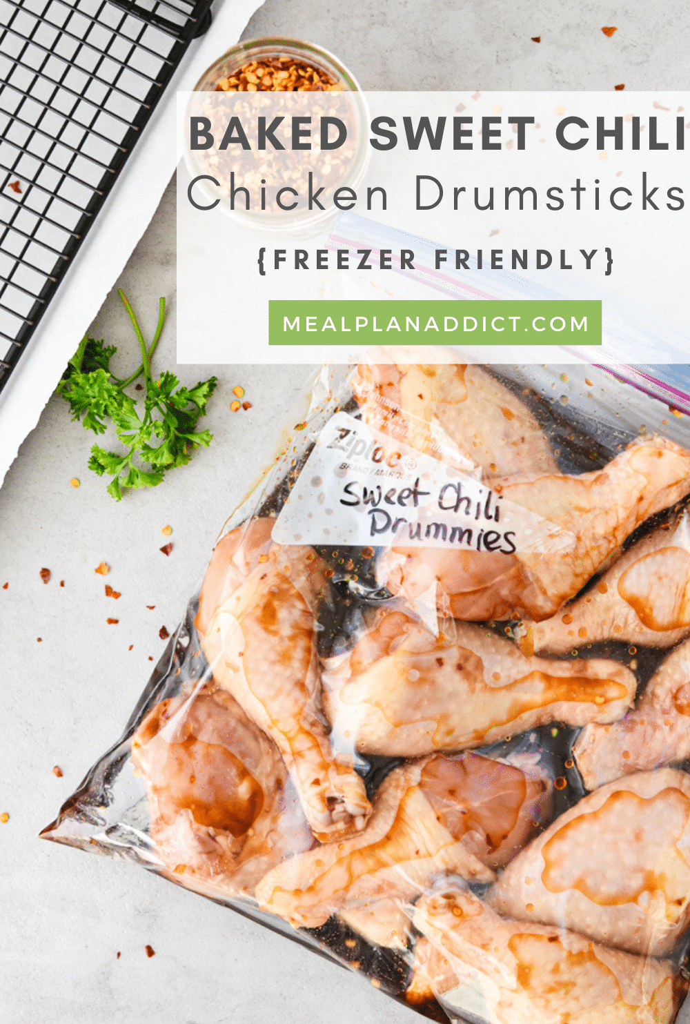 Chicken drumsticks pin for Pinterest