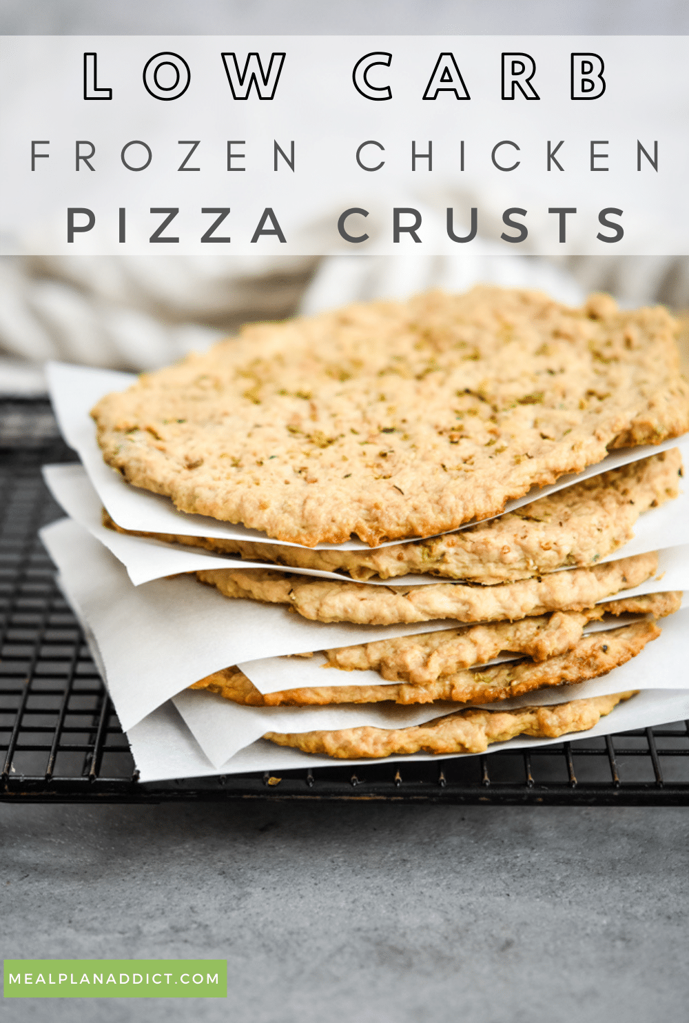 Low carb pizza crust pin for Pinterest