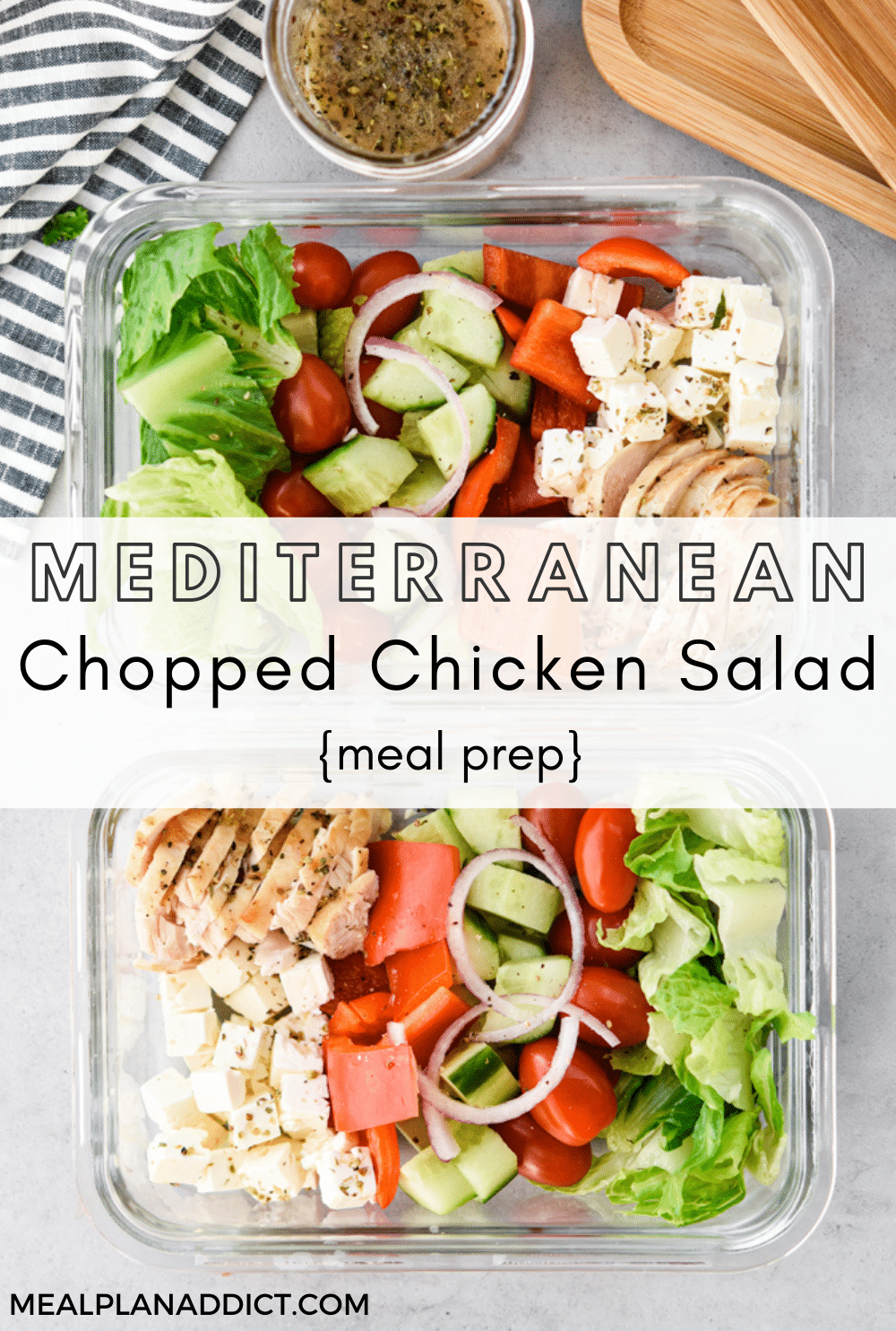 Chopped chicken salad pin for Pinterest