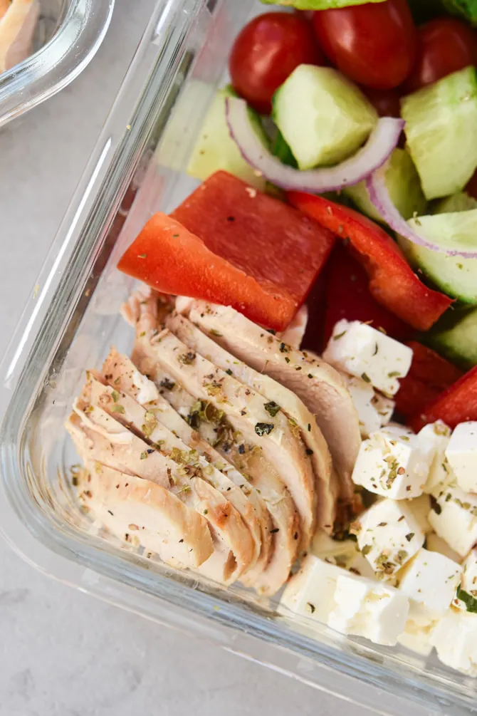 Mediterranean Chopped Chicken Salad {Meal Prep} - Meal Plan Addict