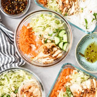 Sweet Chili Chicken Vermicelli Meal Prep Bowls