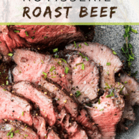 Instant Vortex Rotisserie roast beef sliced