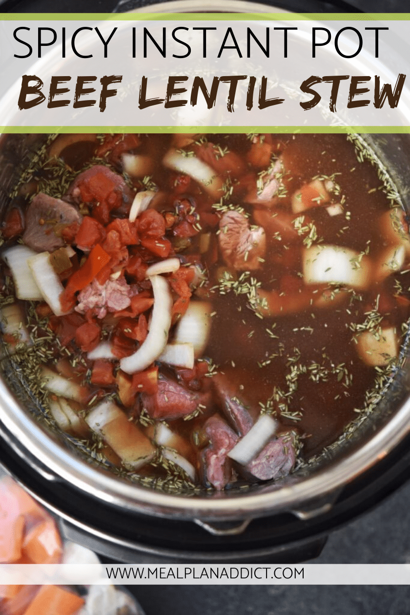 Spicy Instant Pot Beef Lentil Stew