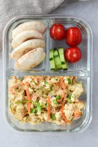 Curried Chickpea salad in bento box