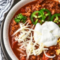 Instant Pot Sneaky Veggie Chili in a bowl