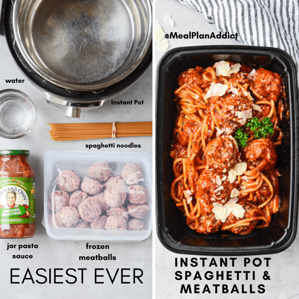 Easy (No Burn!) Instant Pot Spaghetti And Meatballs - Meal Plan Addict