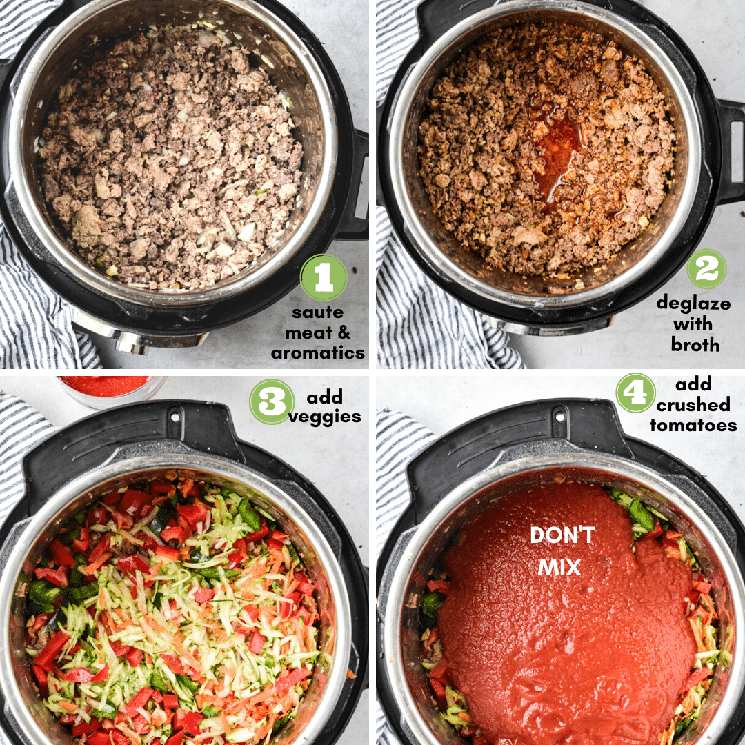 step by step process for sneaky veggie chili