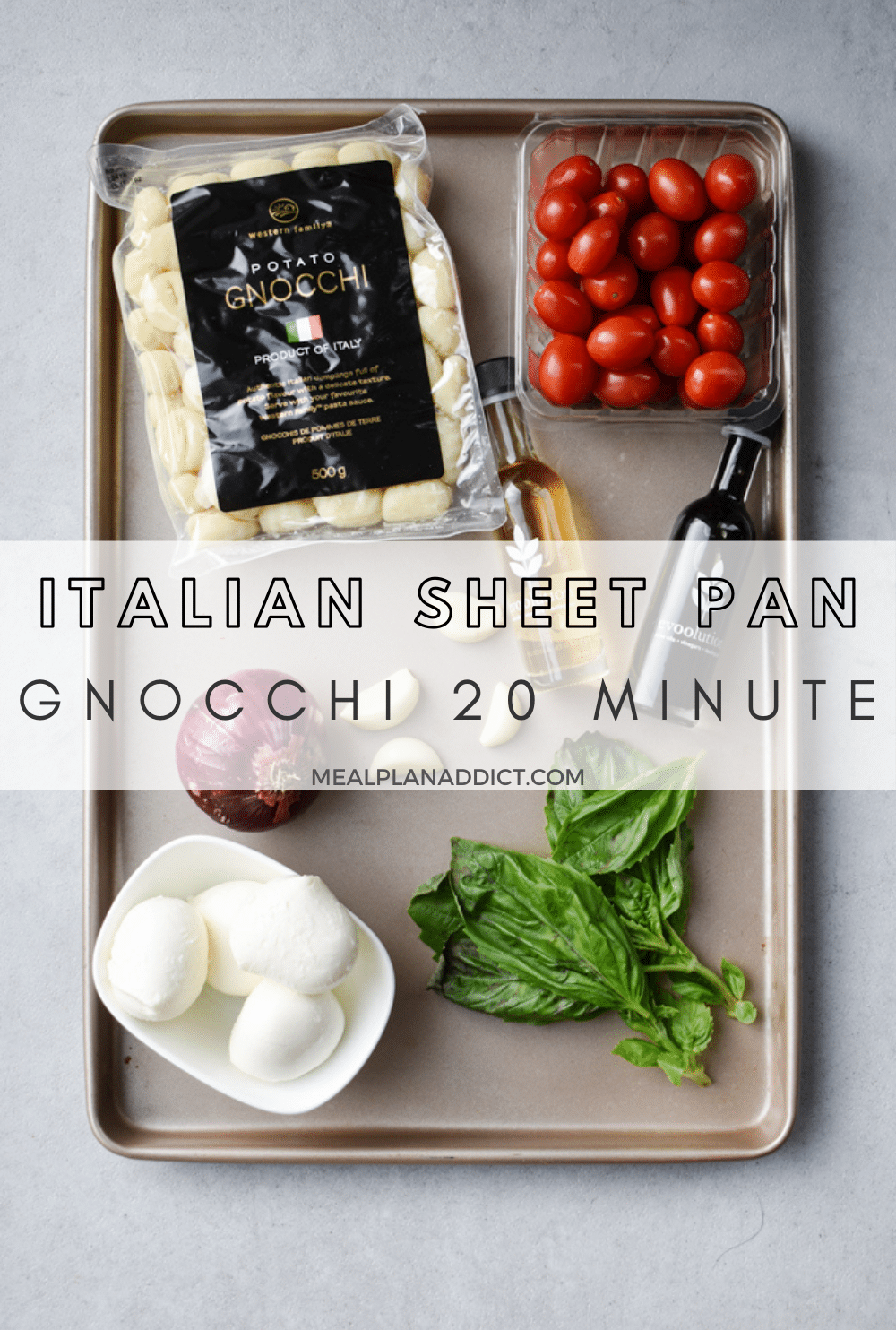 Sheet pan gnocchi pin for Pinterest