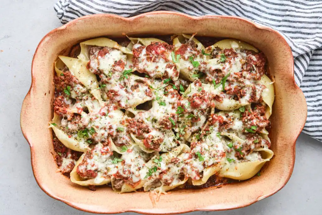 beef stuffed shells landscape