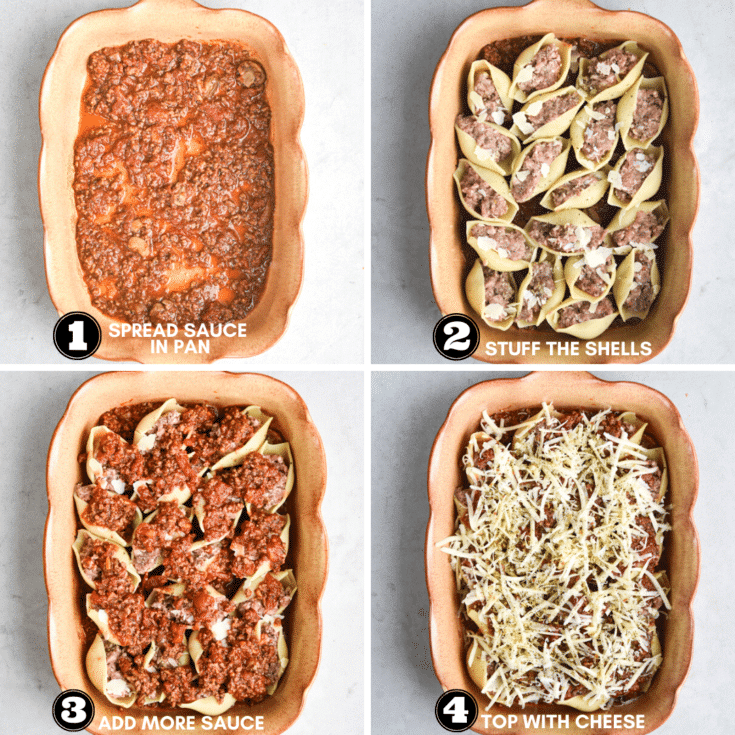 how to assemble beef stuffed shells