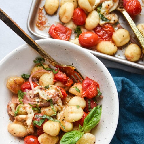 Italian Sheet Pan Gnocchi {20 minute dinner} - Meal Plan Addict