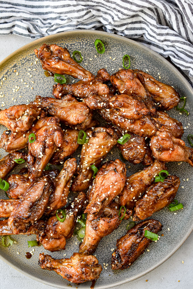 Air fryer wings on a plate