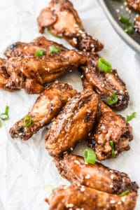air fryer wings on parchment paper
