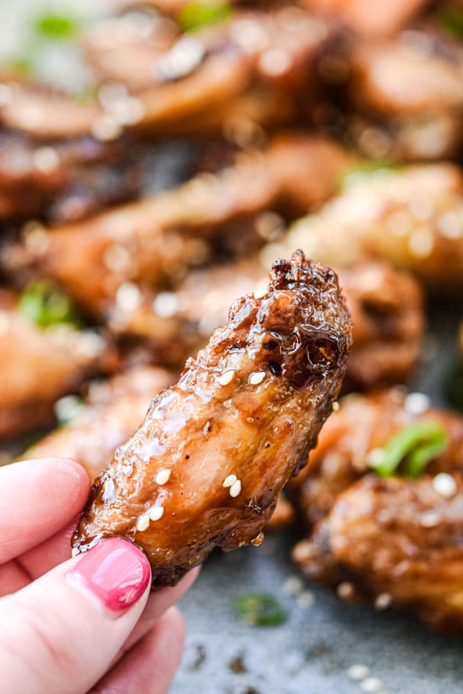 close up sweet chili chicken wings