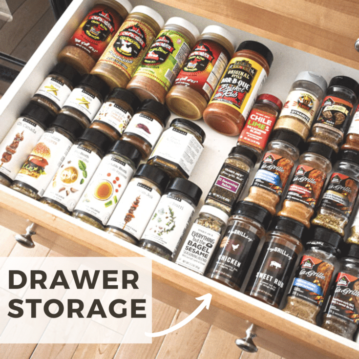drawer storage for spices