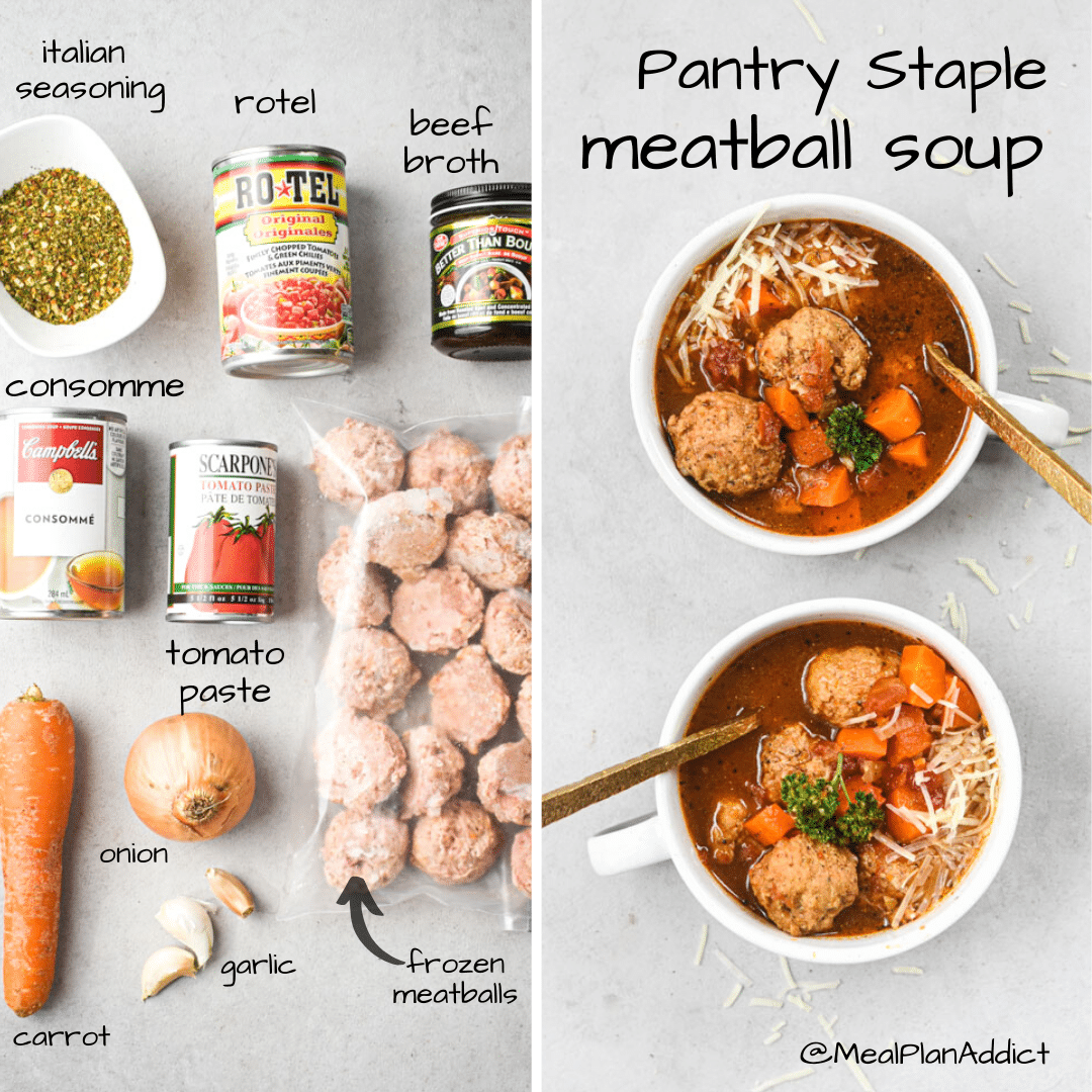 pantry staple meatball soup ingredients