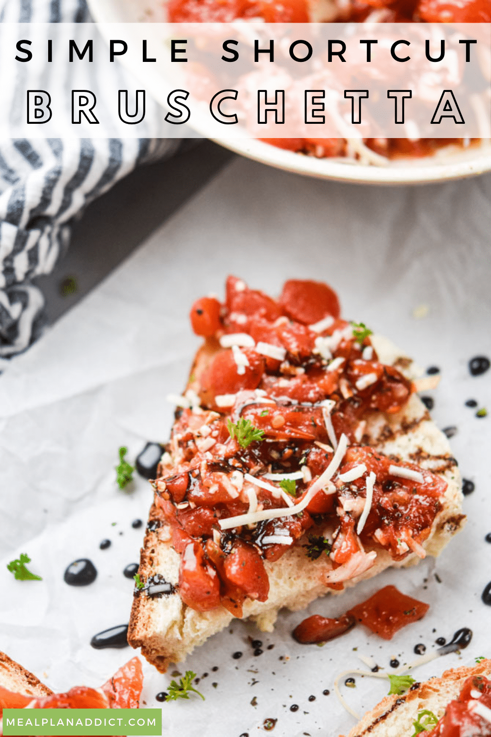 Simple Shortcut Bruschetta { with canned tomatoes} Meal Plan Addict