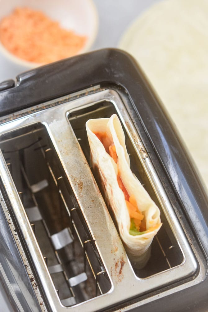 toaster quesadilla from above