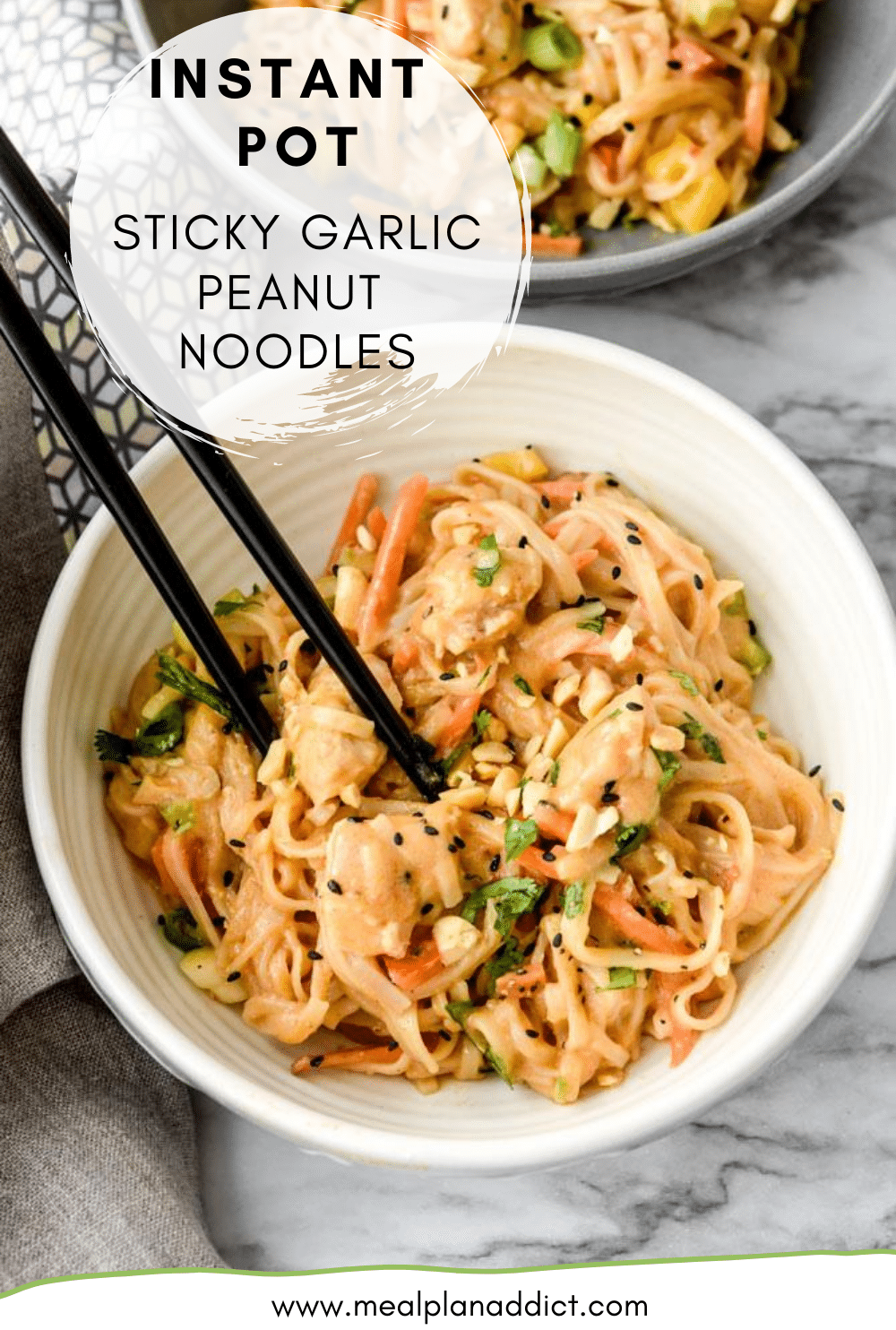 Instant Pot Sticky Garlic Peanut Noodles