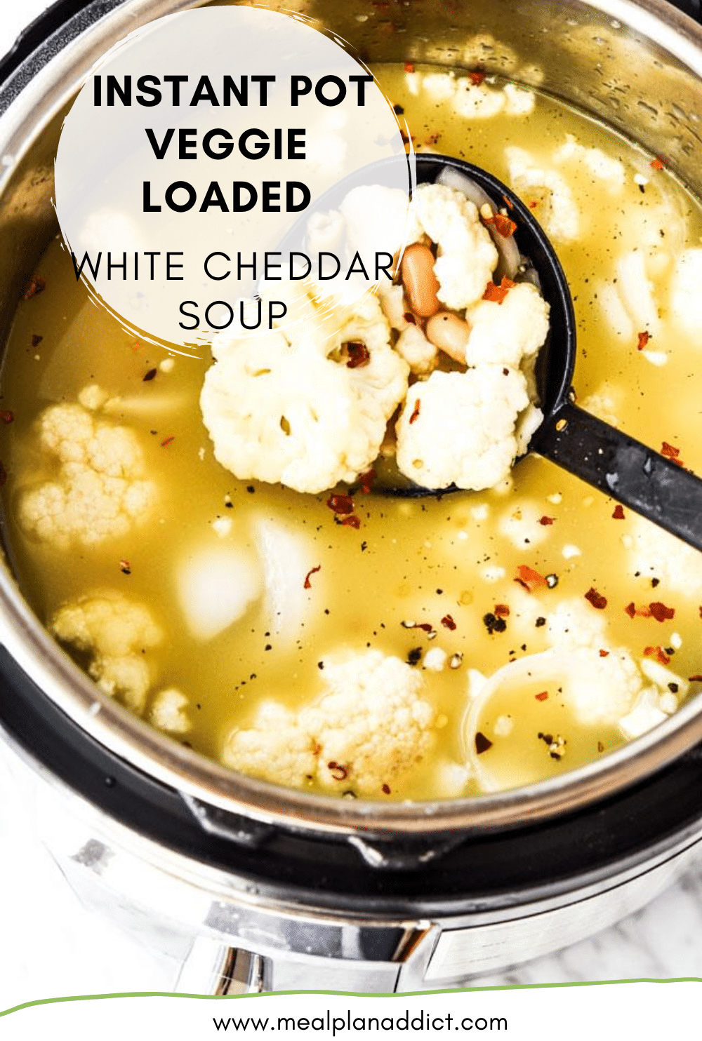 Instant Pot Veggie Loaded White Cheddar Soup