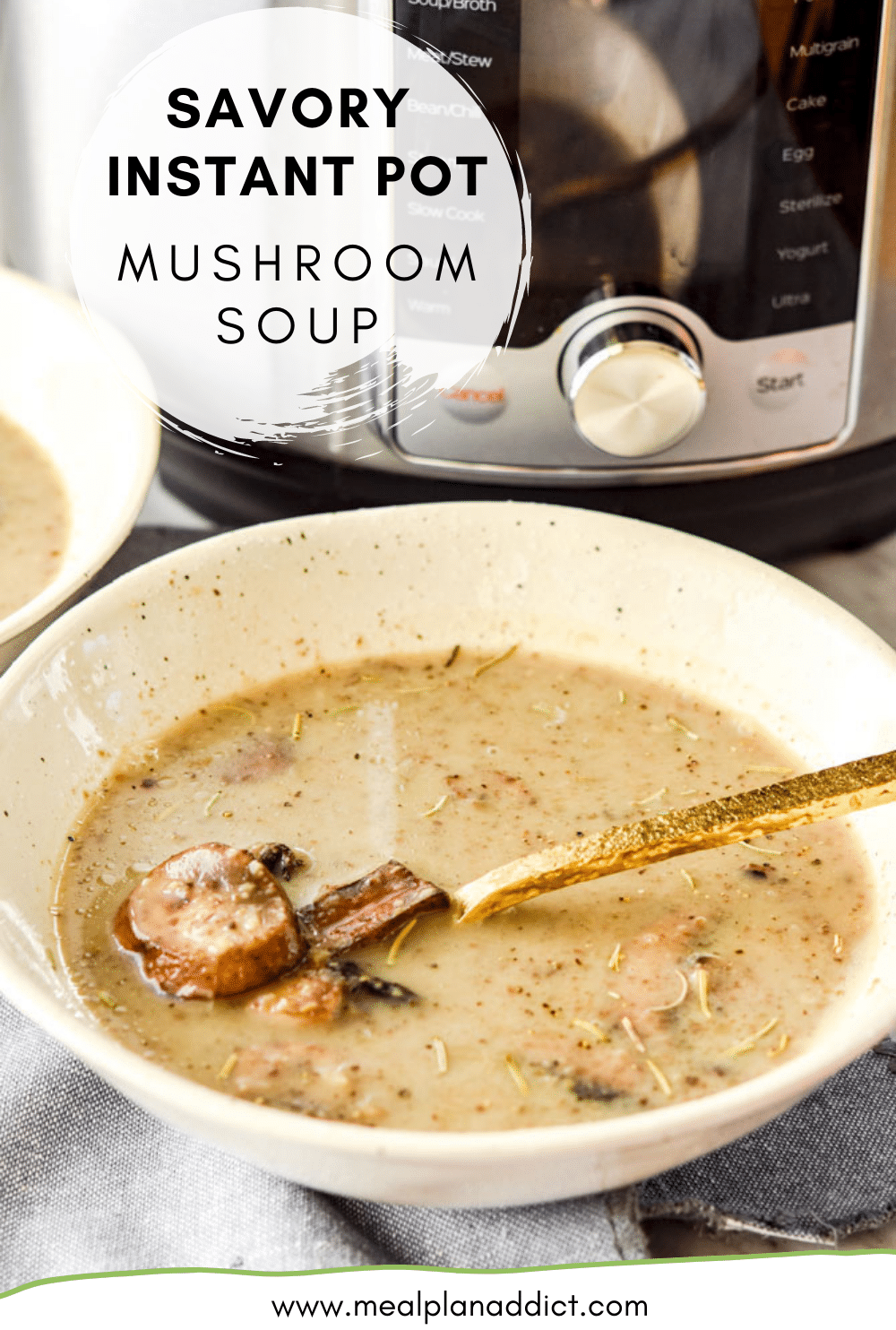 Savory Instant Pot Mushroom Soup