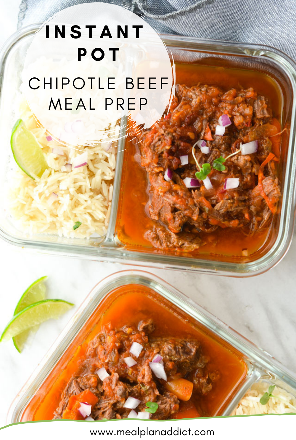Instant Pot Chipotle Beef Meal Prep