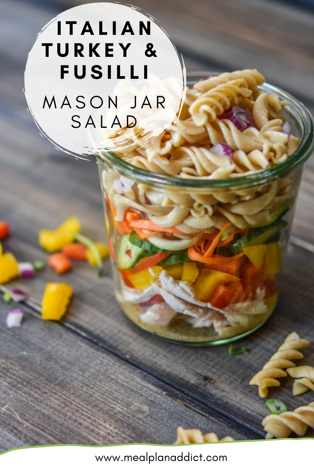 Italian Turkey & Fusilli Mason Jar Salad