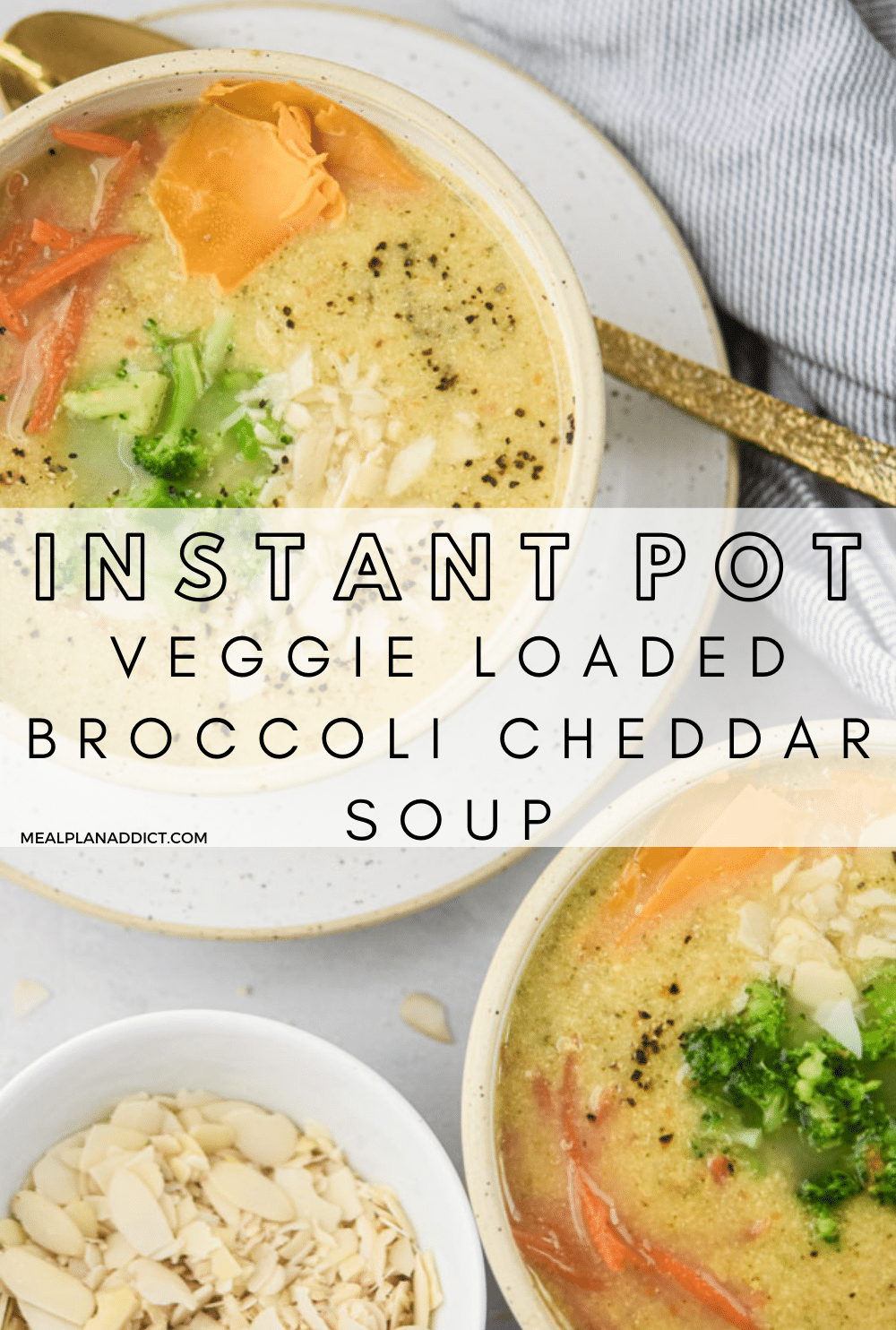 Broccoli Cheddar soup pin for Pinterest