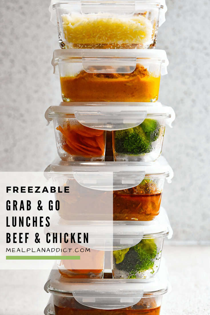 Freezable Grab & Go Lunches {Beef & Chicken} Meal Plan Addict